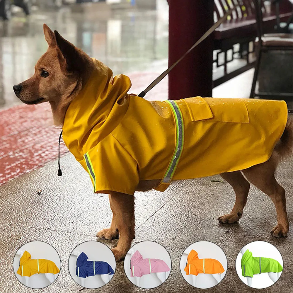 Waterproof Reflective Dog Raincoat – Hooded & Windproof