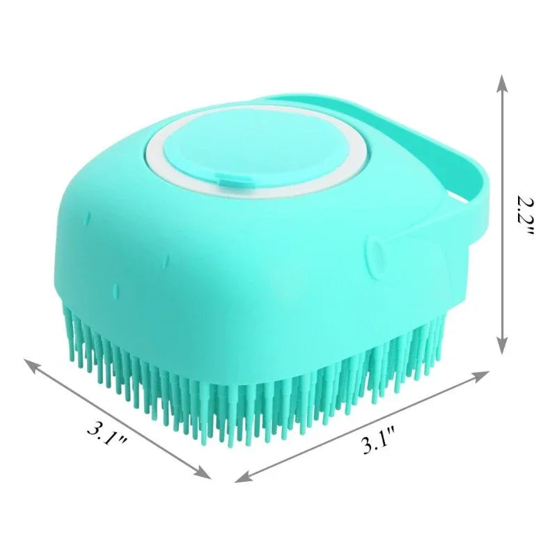Pet Dog Shampoo Brush 2.7Oz 80ml Silicone Massage Comb for Bath