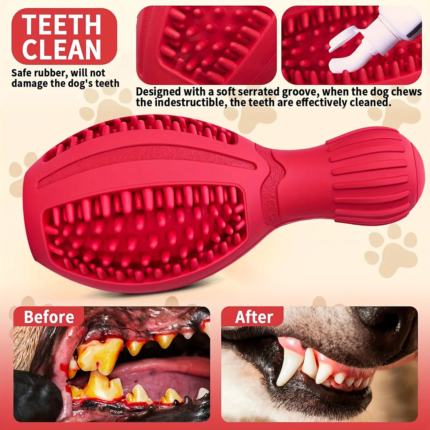 Durable Dog Chew Toy Dispenser with Slow-Feeding & Teeth Cleaning