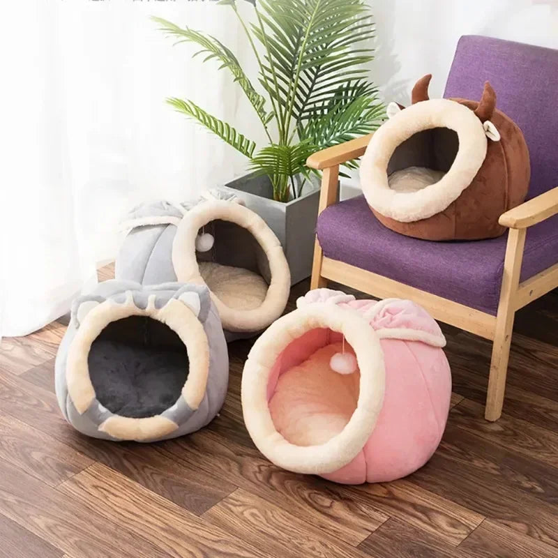 Cozy Cat Bed House Nest Cushion Tent Pet Sleeping Cave Basket