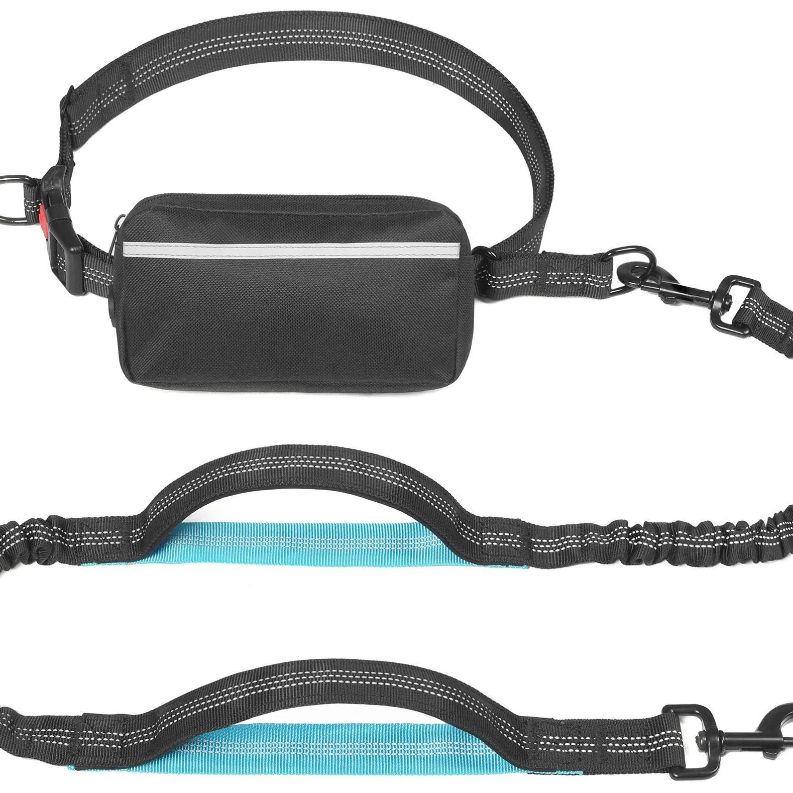 Hands-Free Retractable Leash with Pouch & Padded Handles