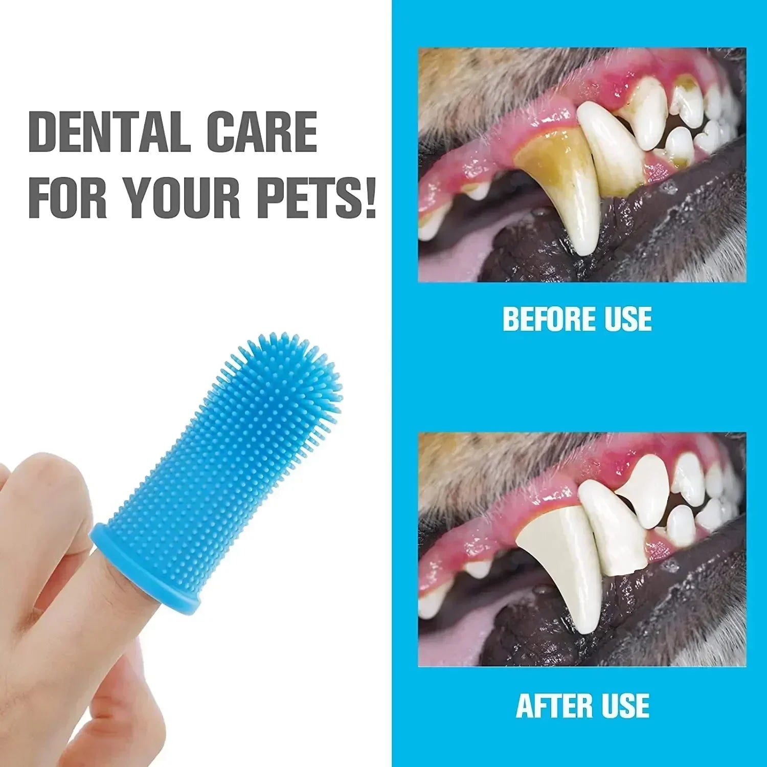 3/1Pcs Pet Finger Toothbrush for Cats & Small Dogs Teeth