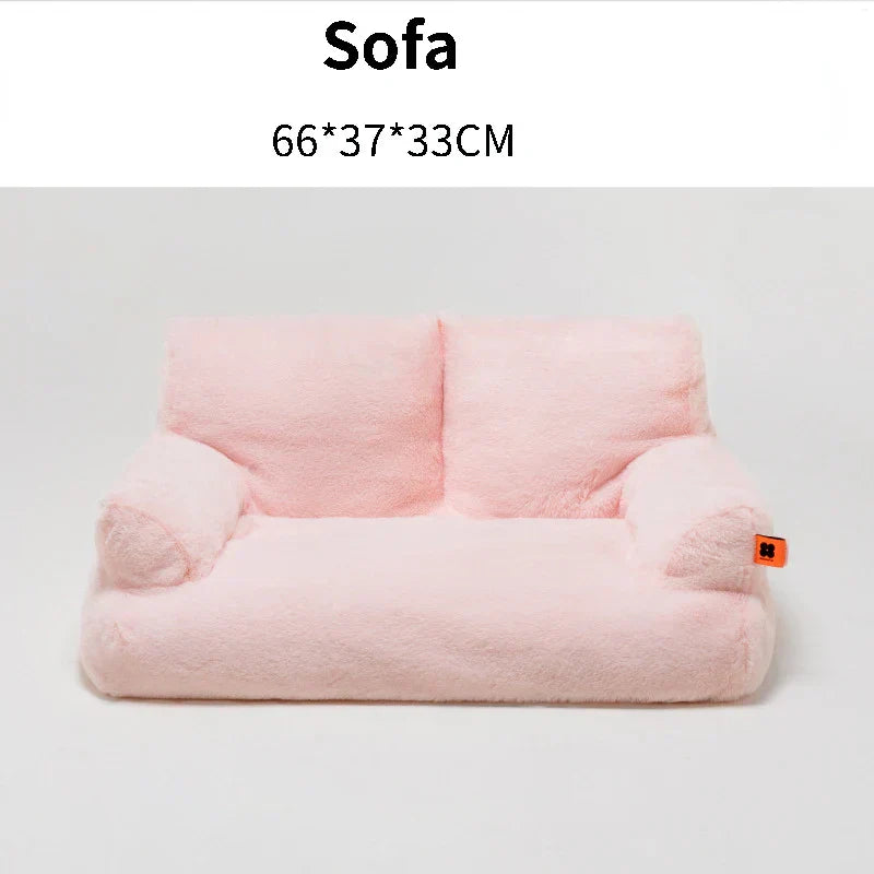 Luxury Fluffy Soft Cat Bed Sofa Nest | Pet Lounger & Kennel