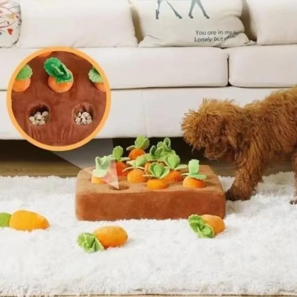 Carrot Plush Pet Vegetable Chew Toy