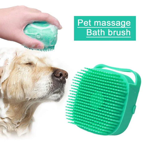 Pet Dog Shampoo Brush 2.7Oz 80ml Silicone Massage Comb for Bath