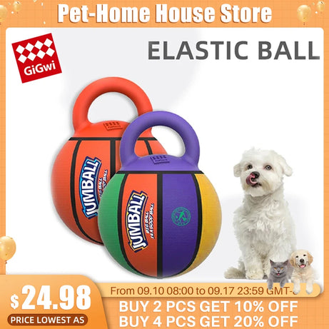 Dog Toy: Bite-Resistant Interactive Ball with Rubber Handle for Dogs