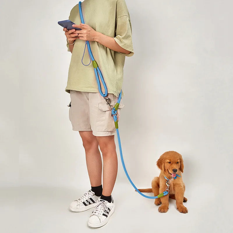 Reflective Nylon Dog Leash Hands-Free for Small Large Pets