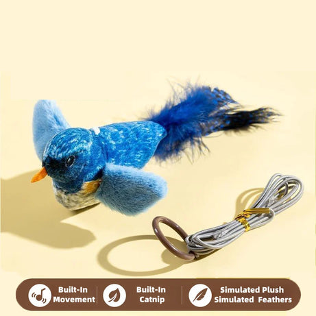Interactive Cat Toy with Bird Sound & Catnip for Kittens
