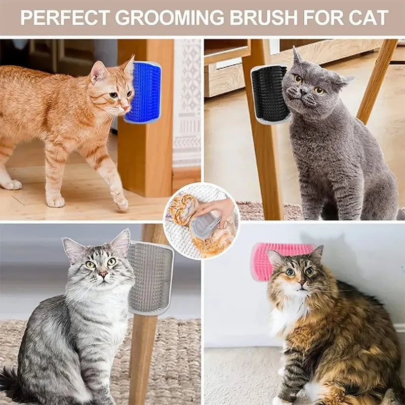 Cat Corner Scrubber & Massager – Scratching Brush Comb