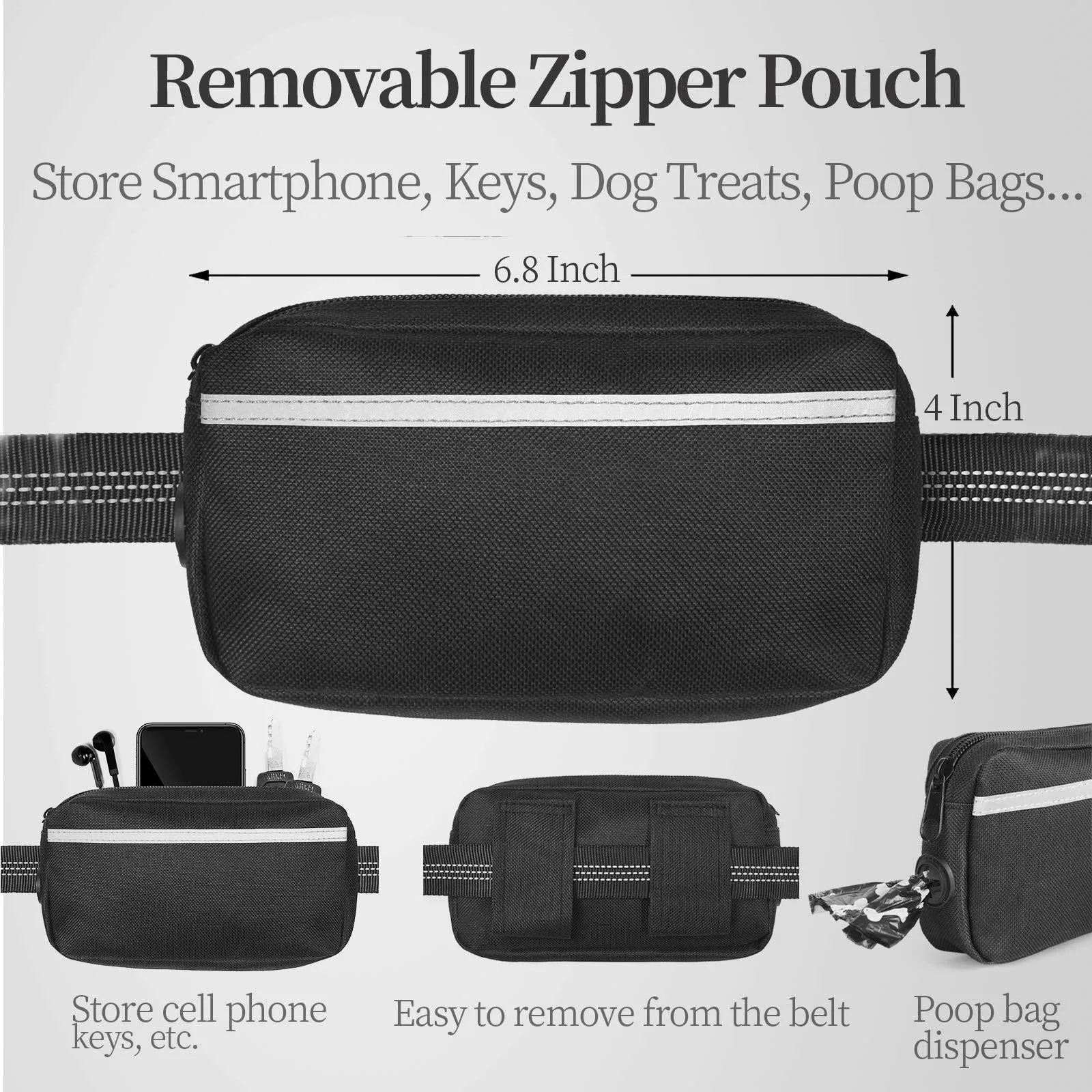 Hands-Free Retractable Leash with Pouch & Padded Handles