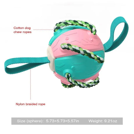 2-In-1 Dog Ball Frisbee with Rope