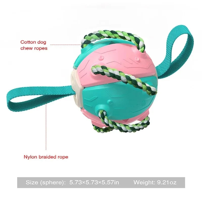 2-In-1 Dog Ball Frisbee with Rope