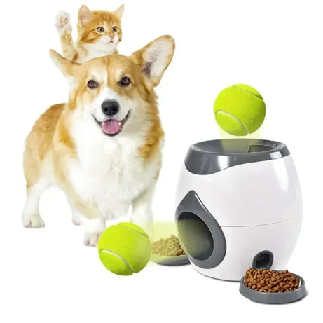 Automatic Dog Ball Launcher & Smart Feeder for Medium Dogs
