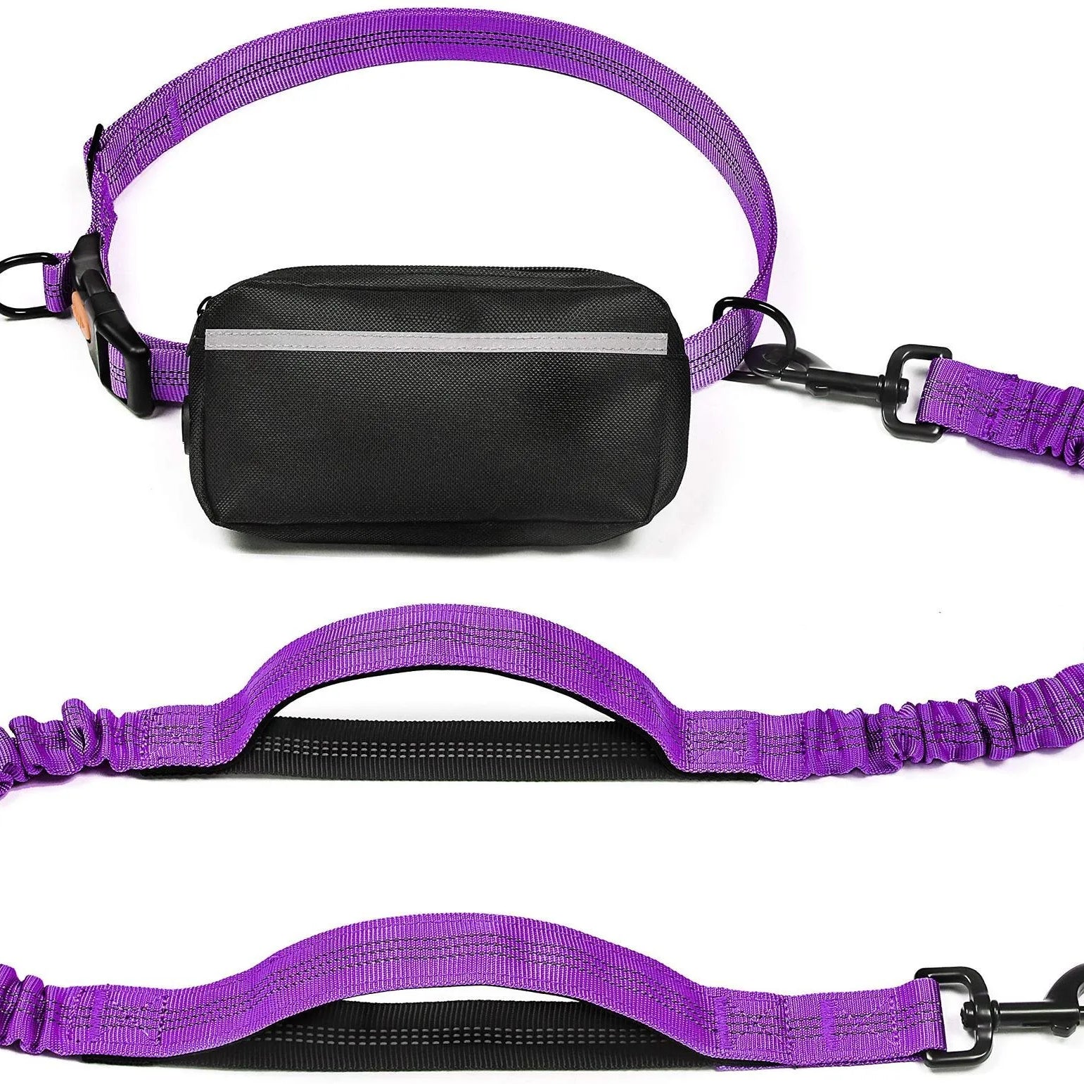 Hands-Free Retractable Leash with Pouch & Padded Handles
