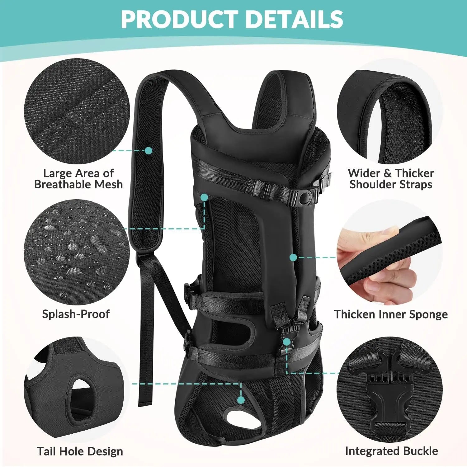 Adjustable Outdoor Dog Backpack Carrier for Small & Medium Pets