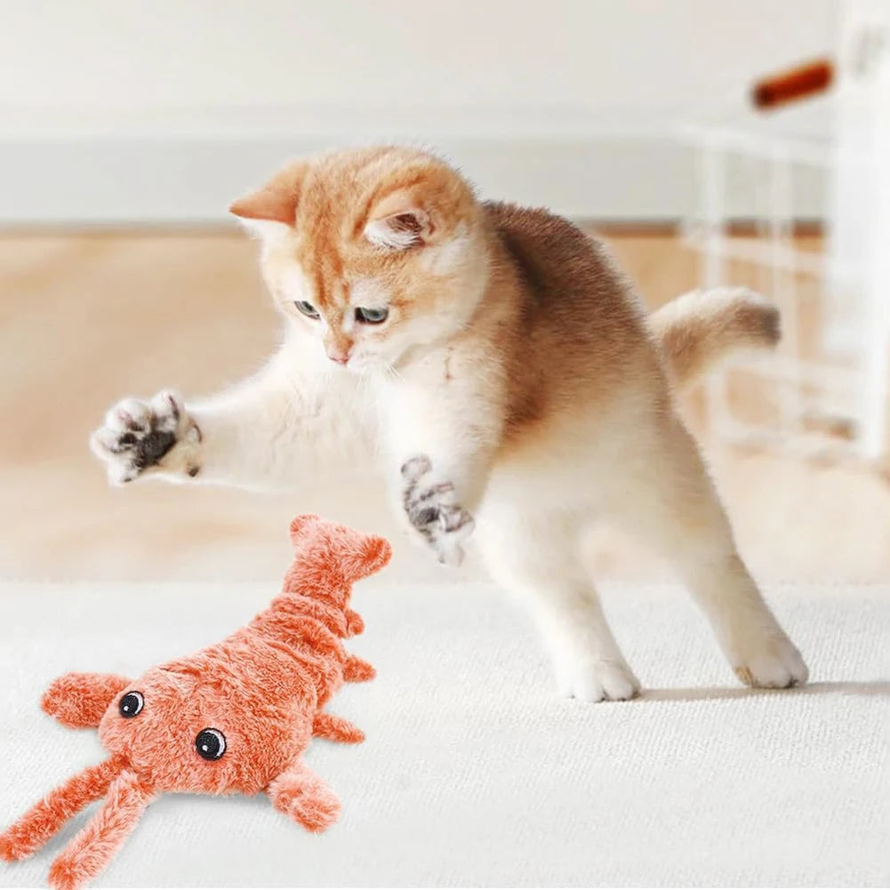 USB Jumping Lobster Cat Toy – Plush, Electric, Rechargeable