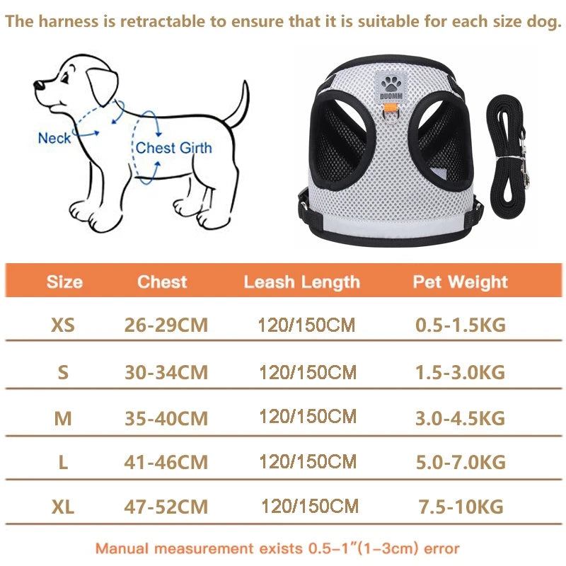 Pet Reflective Harness with Leash