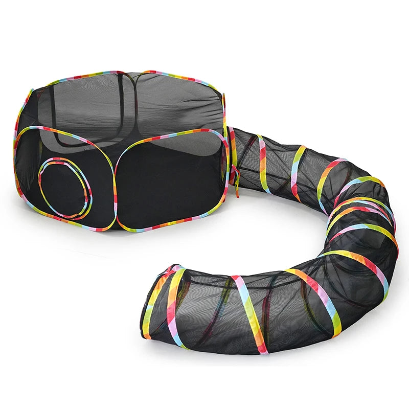 Foldable Outdoor Cat Enclosure & Playpen Tunnel for Pets