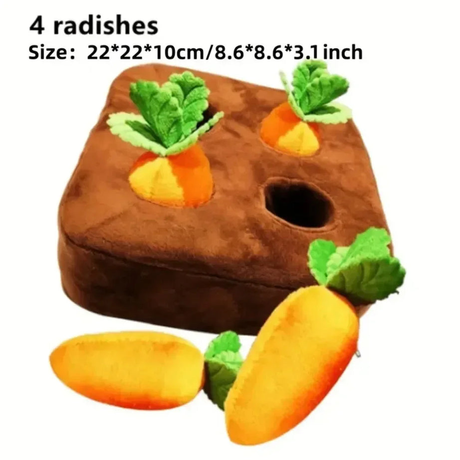 Carrot Plush Pet Vegetable Chew Toy