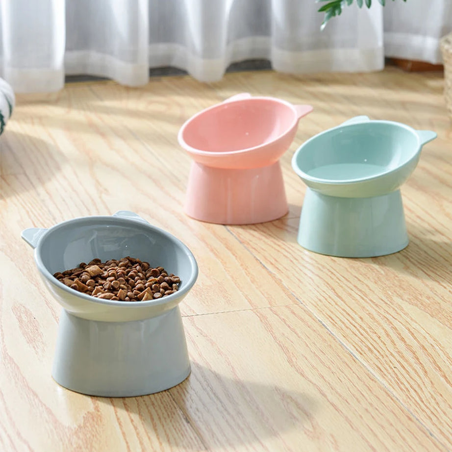 Elevated Tilted Cat Bowl – Anti-Vomit, Ergonomic Feeder