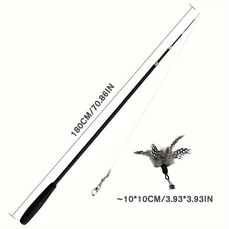 4-Section Telescopic Cat Rod – Metal, Extendable, Cartoon