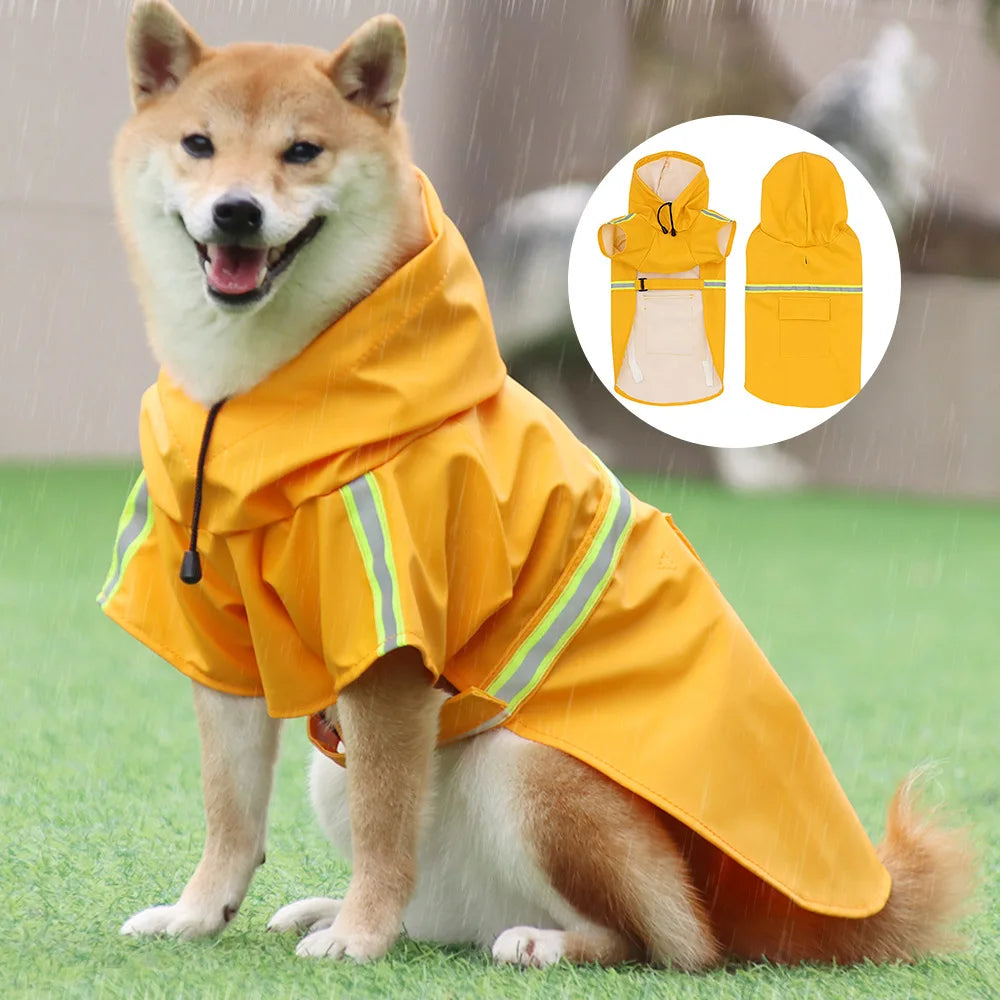Waterproof Reflective Dog Raincoat – Hooded & Windproof