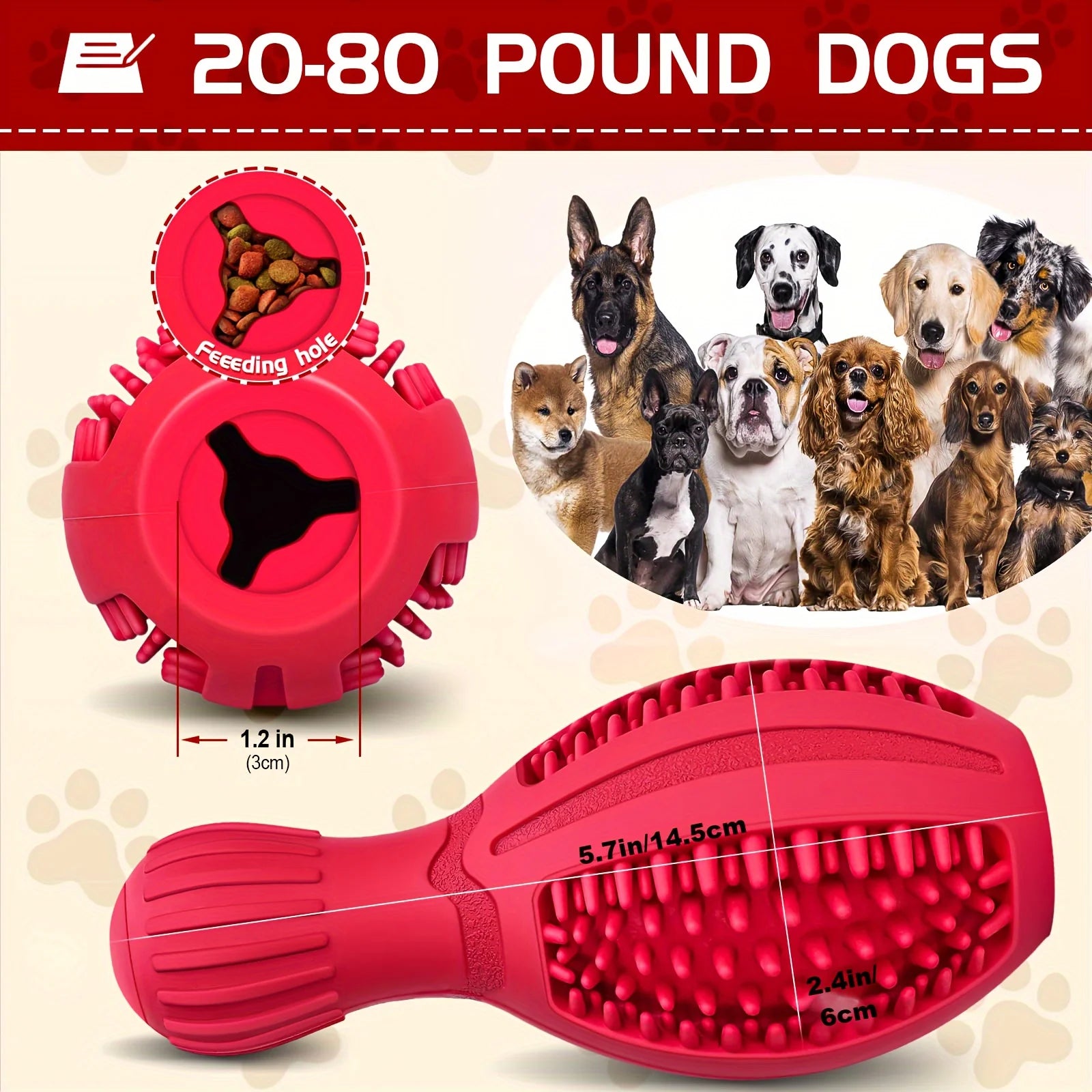 Durable Dog Chew Toy Dispenser with Slow-Feeding & Teeth Cleaning