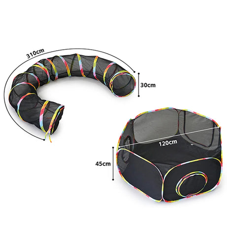 Foldable Outdoor Cat Enclosure & Playpen Tunnel for Pets