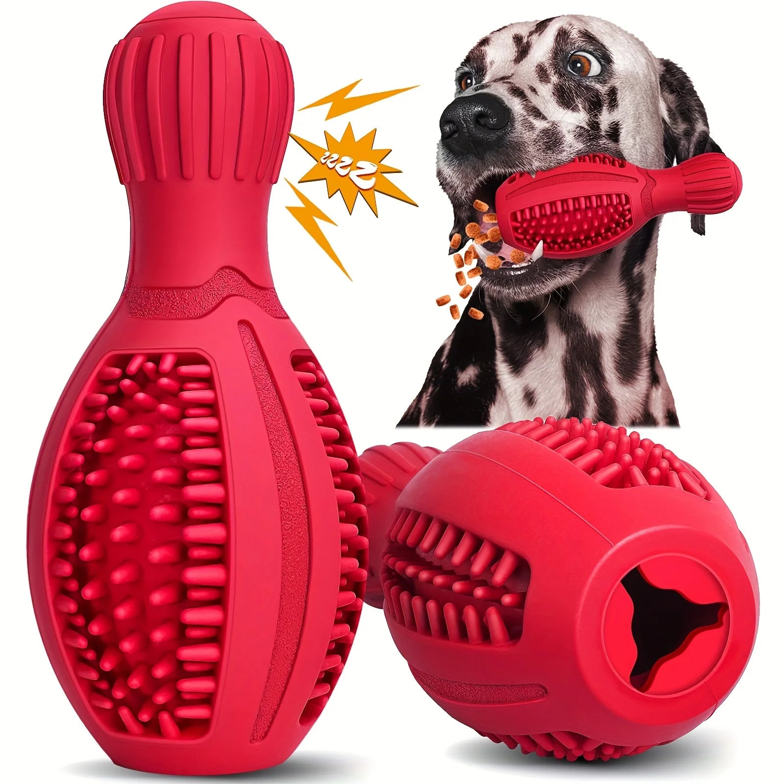 Durable Dog Chew Toy Dispenser with Slow-Feeding & Teeth Cleaning