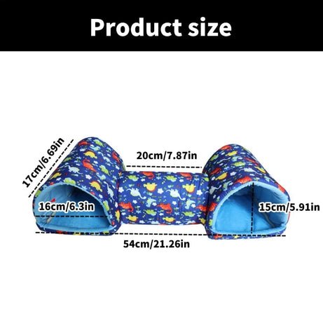 Soft Cave Hideaway Tunnel Bed for Hamsters, Mice & Rabbits