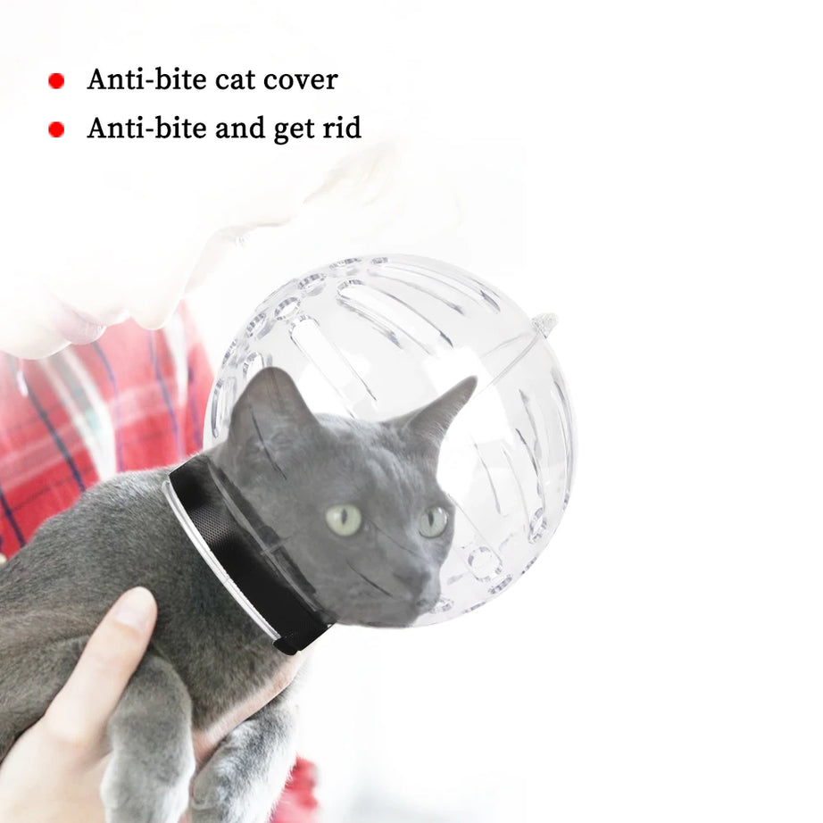 Cat Muzzle Anti-Bite Breathable Grooming Mask & Space Hood
