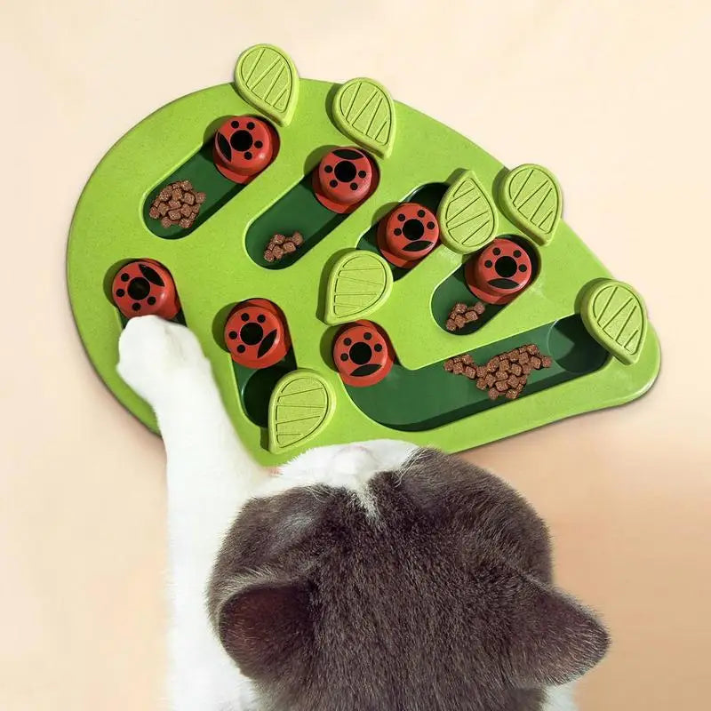 Green Leaf Cat Toy, Dog Feeder, Slow Food Puzzle, Interactive