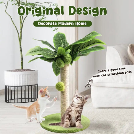 Funny Cat Toy Sisal Scratcher Climbing Post & Balls