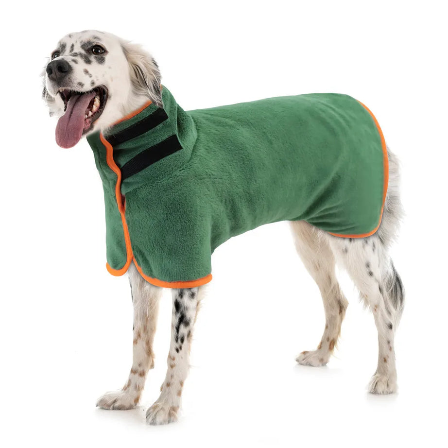 Absorbent Dog Bathrobe Towel Quick Dry Wrap for Pets