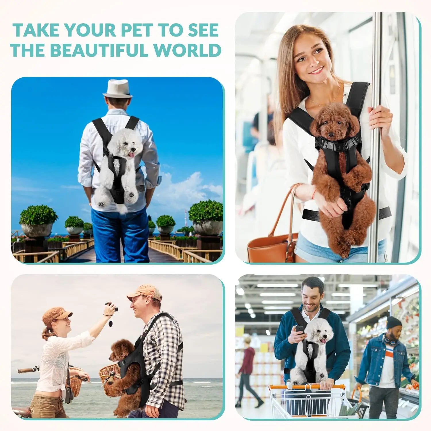 Adjustable Outdoor Dog Backpack Carrier for Small & Medium Pets