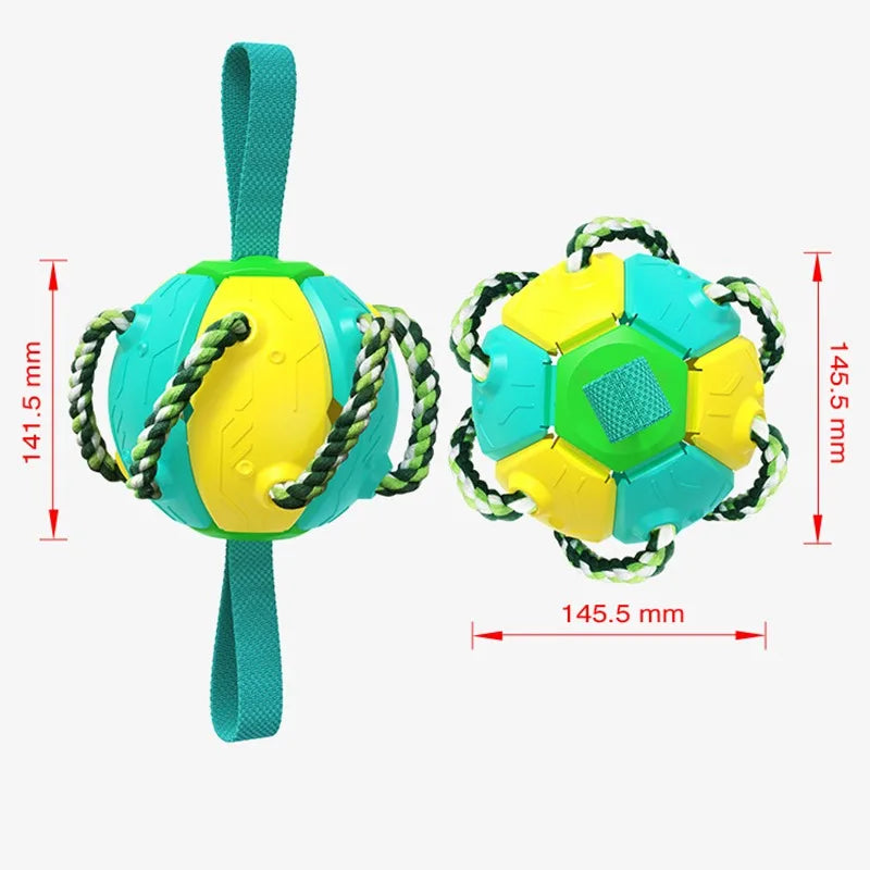 2-In-1 Dog Ball Frisbee with Rope