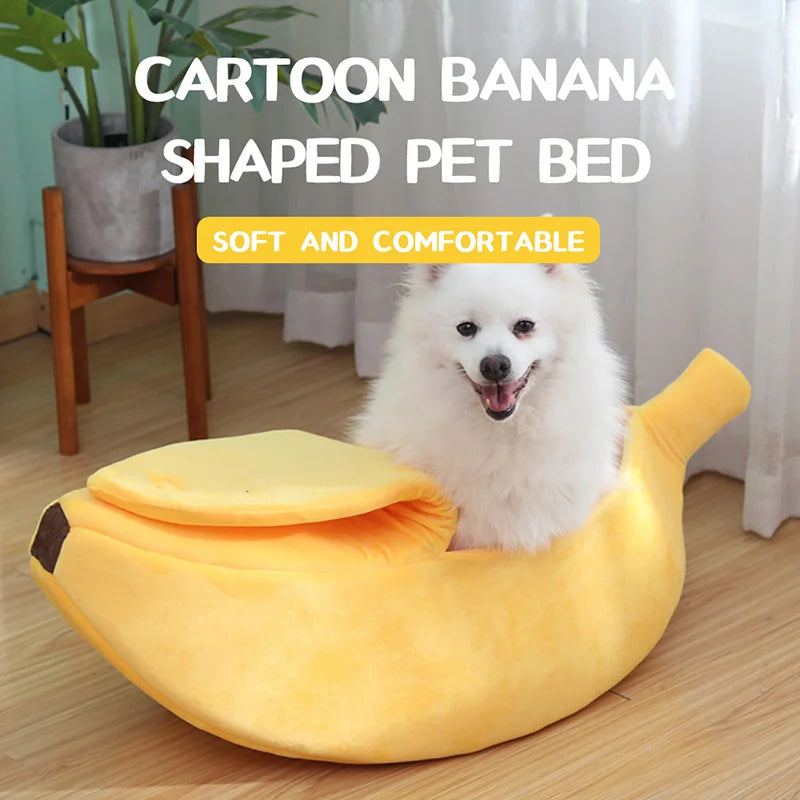 Cozy Banana Cat Bed – Cute, Warm, Durable & Portable Pet House
