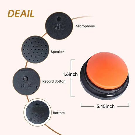 Dog Training Voice Button – 30s Recordable Pet Communication