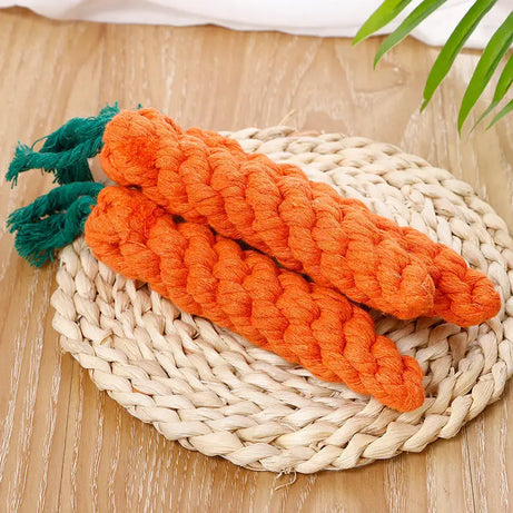 1Pc Carrot Shape Cotton Rope Toy for Dogs & Cats, Indoor Chew