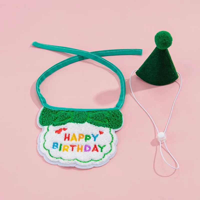 Pet Birthday Hat & Bib Set – Cute Costume for Cats & Dogs