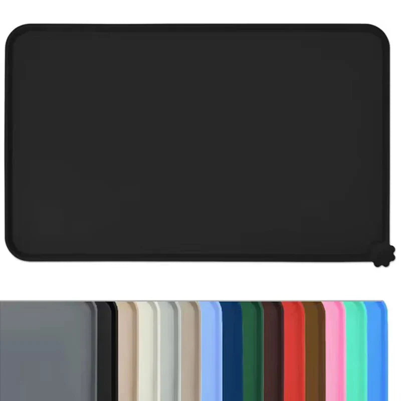 Non-Slip Waterproof Silicone Pet Food Mat, High-Lipped, Non-Stick