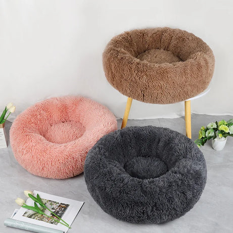Winter Plush Pet Bed, Detachable & Washable, Cat/Dog Nest