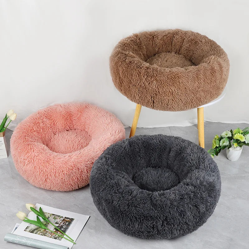 Winter Plush Pet Bed, Detachable & Washable, Cat/Dog Nest