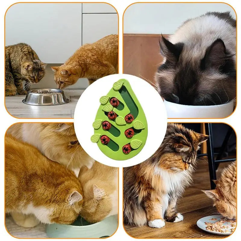 Green Leaf Cat Toy, Dog Feeder, Slow Food Puzzle, Interactive