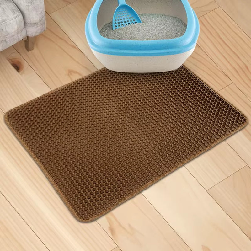 Waterproof Double-Layer Non-Slip Cat Litter Mat – Washable