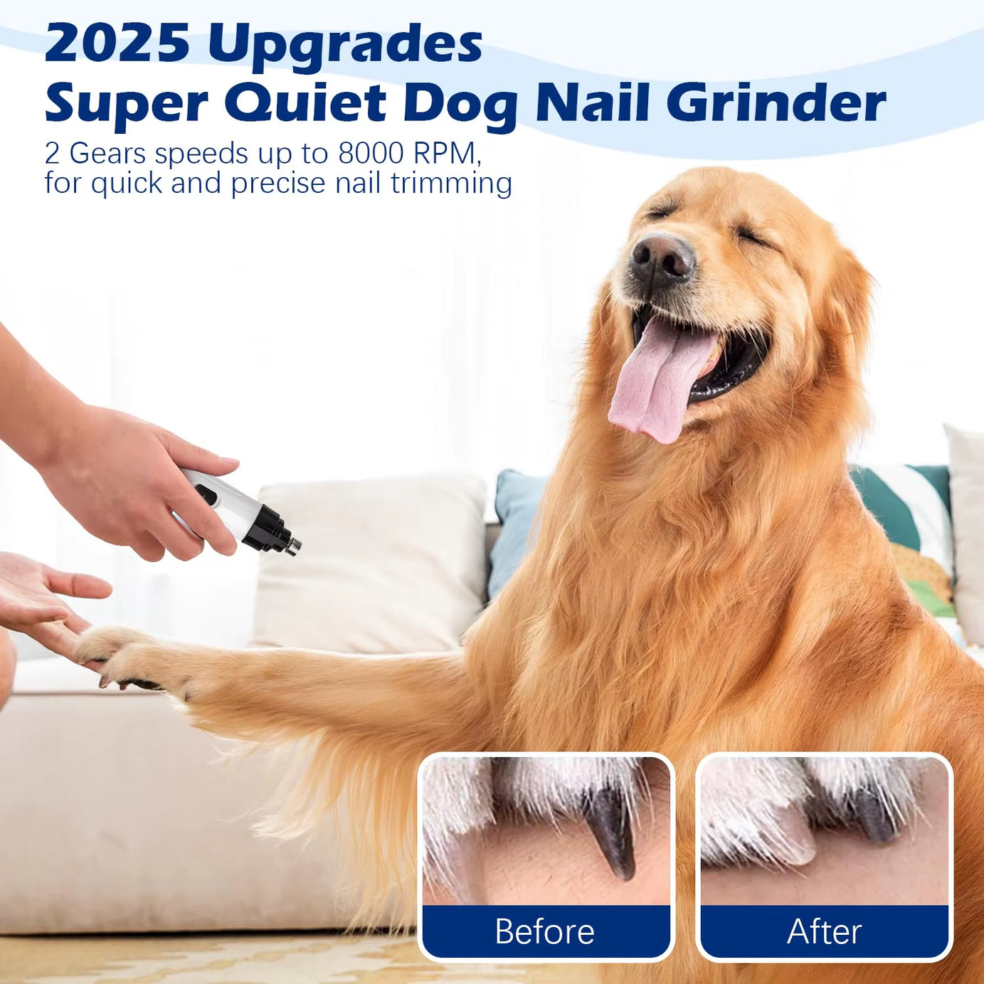 Silent Grind Pro Dog Nail Trimmer – Electric Pet Grooming Tool