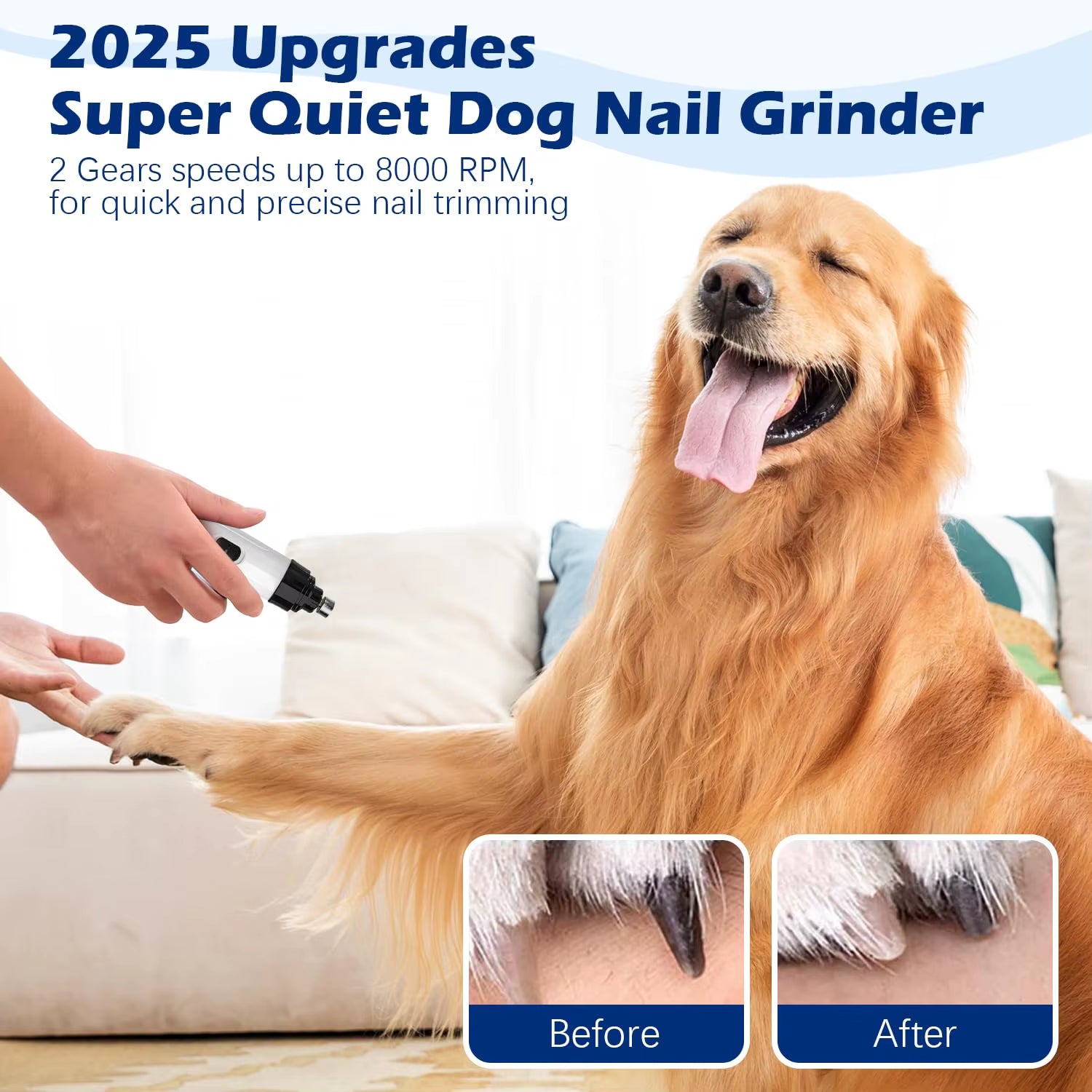 Silent Grind Pro Dog Nail Trimmer – Electric Pet Grooming Tool