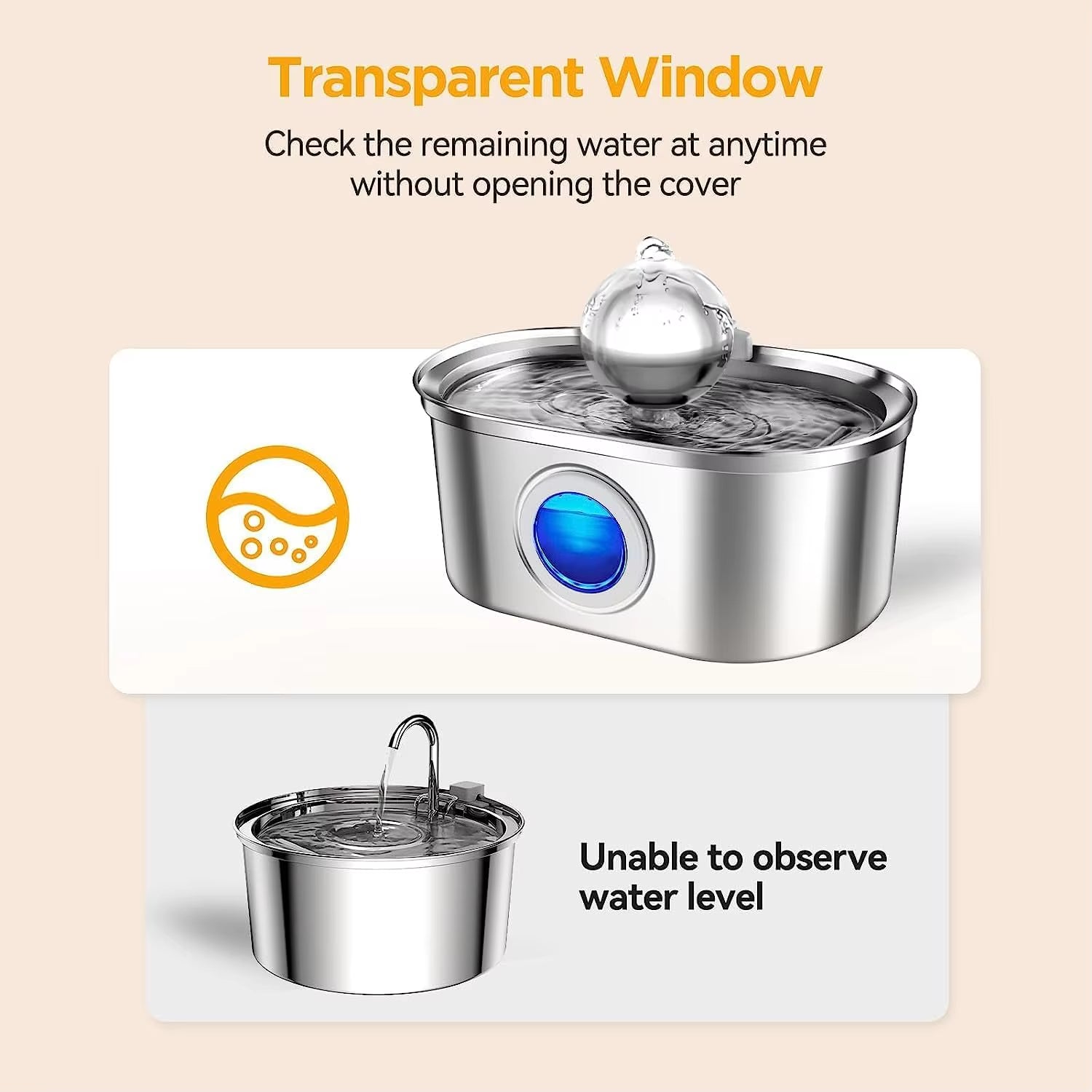 Stainless Steel Cat & Dog Water Fountain with Auto Dispenser