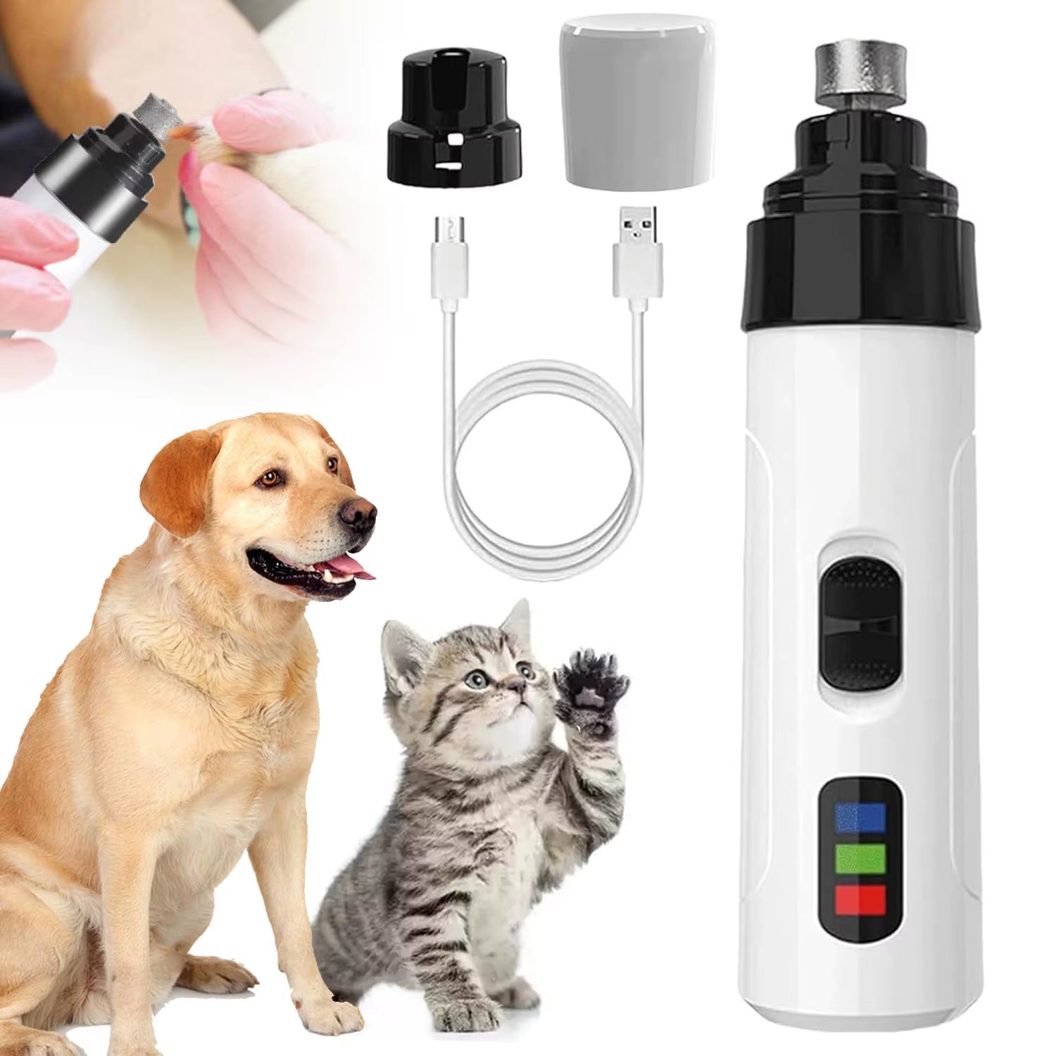 Silent Grind Pro Dog Nail Trimmer – Electric Pet Grooming Tool