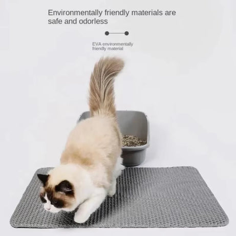 Double Layer Waterproof Cat Litter Mat, Non-Slip, Washable